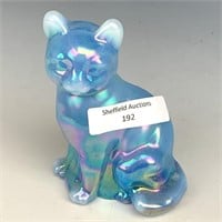 Fenton Blue Opal Cat Figurine