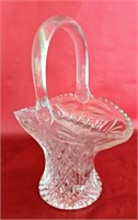 Pressed Glass Clear Bride's Basket 10"