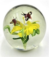 Flowers Paperweight  2 3/4" Tall