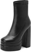 US 9 BLACK LEATHER BOOTS $44