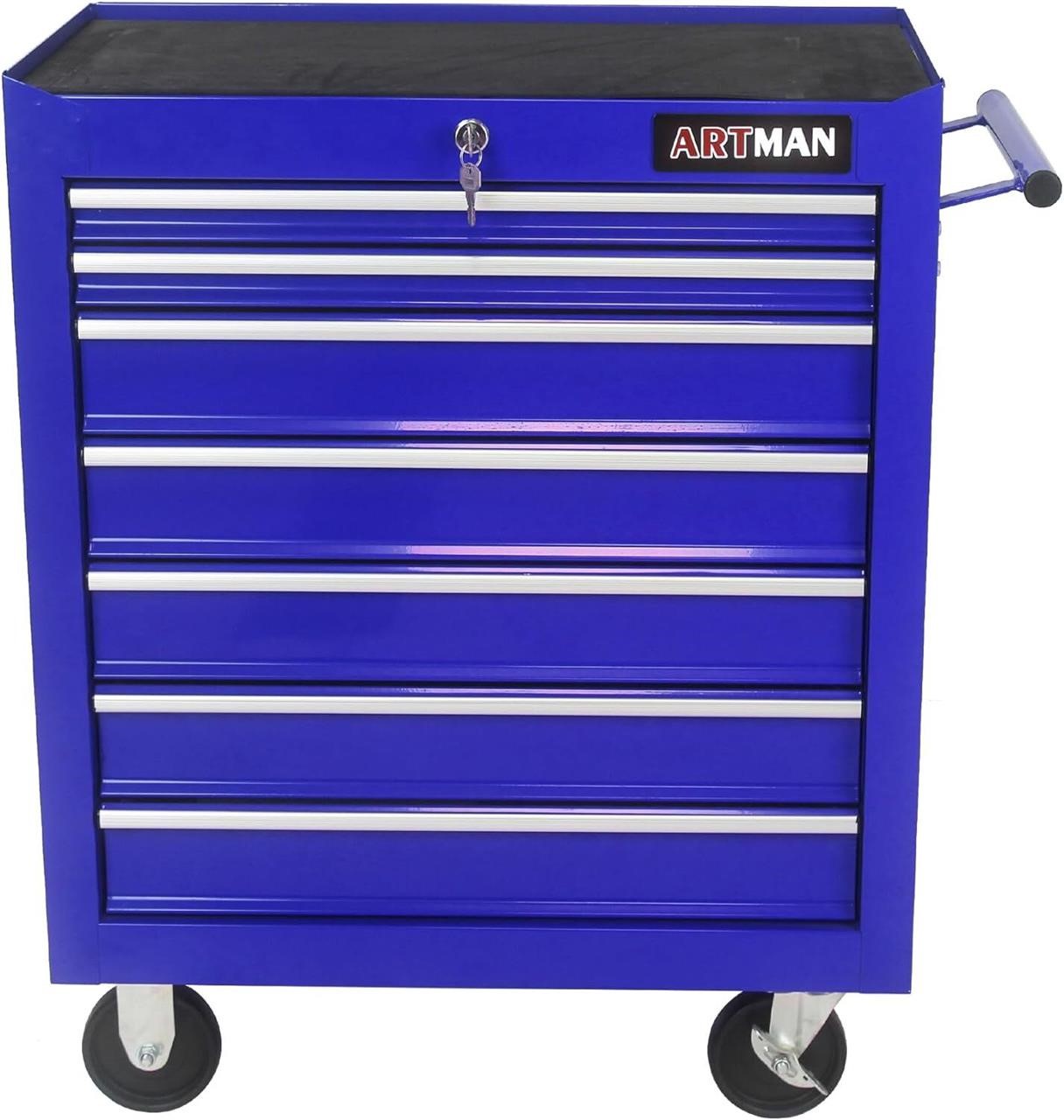 Tool Cart  7-Drawer  Blue  24.2in Wheels