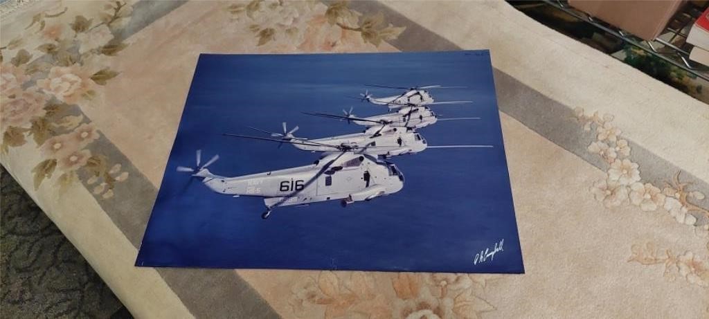 Signed Helicopter Photo