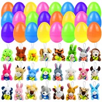 Holydeck 24 Pack Easter Eggs with Plush Toys Assor