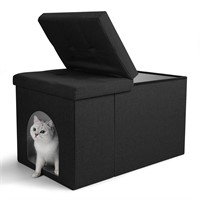 AIPERRO Cat Litter Box Enclosure, Flip-Up Lid Desi