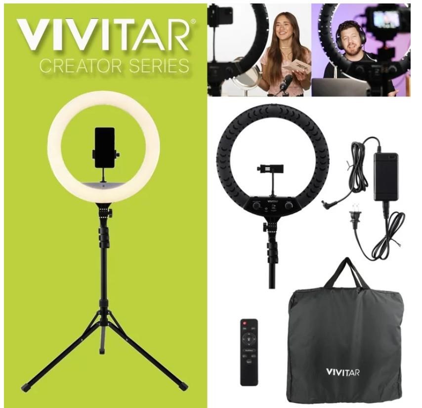 Vivitar 18-Inch LED Ring Light, Adjustable 63-Inch