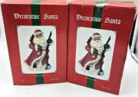 2 Santa Figures in Box