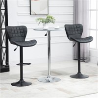 Bar Stools Set of 2 Adjustable Height Swivel Bar