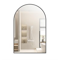 PUZONJIG 24"x36" Arched Bathroom Mirror, Wall Moun
