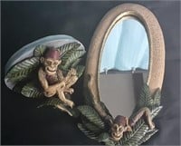 Monkey Mirror & Display Wall Sconce Fez Hat