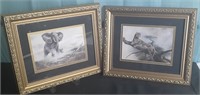 Framed Leopard And Elephant Prints