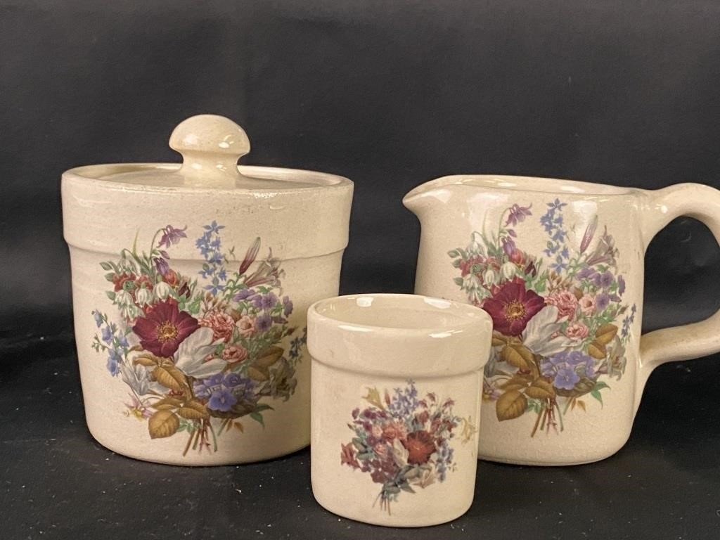 Shaker & Thangs Pottery Cream, Sugar And