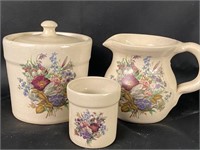 Shaker & Thangs Pottery Cream, Sugar And