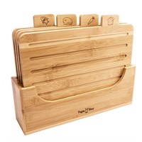 Bamboo Cutting Board Set of 4 - Wood Cutting Board
