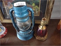 Vintage lamps/blue one has cracked glass