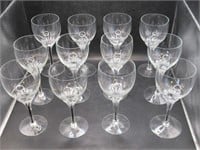 SET OF 12 CZECH "EXQUISITE" CRYSTAL WINE GLASSES