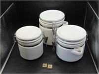 SET OF 3 CLIP TOP CANNISTERS