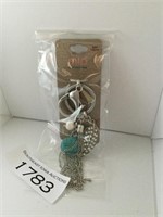 Key Chain With Turquoise & feather