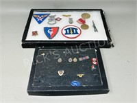 collection of military badges & pins