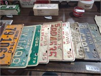 9 old license plates