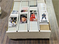 box of various hockey cards