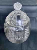 Early American Pattern Glass Cracker Jar