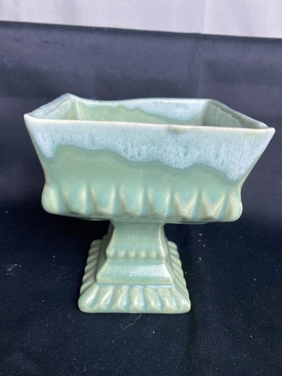 Usa Green Drip Glazed Footed Planter