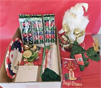 Christmas Box Lot w/ Candles, Manger, Santa