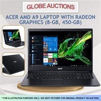 ACER AMD A9 LAPTOP WITH RADEON GRAPHICS(8GB/450GB)