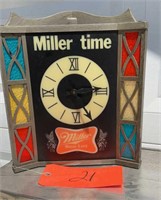 VINTAGE MILLER TIME CLOCK