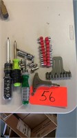 ASSORTED HAND TOOLS-SCREWDRIVERS -BITS-1/4IN