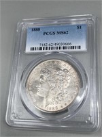 1888 PCGS MS62 Morgan Silver Dollar