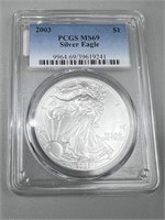 2003 PCGS MS69 Silver Eagle