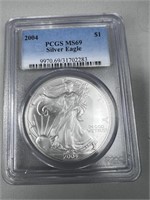 2004 PCGS MS69 Silver Eagle
