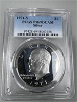 1971-S PCGS PR69 DCAM Ike Silver Dollar