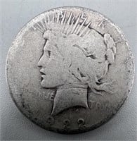 1922 Silver Peace Dollar, Worn