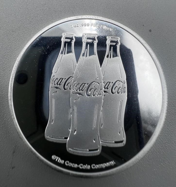 1 Oz. 999 Fine Silver Coca-Cola Round