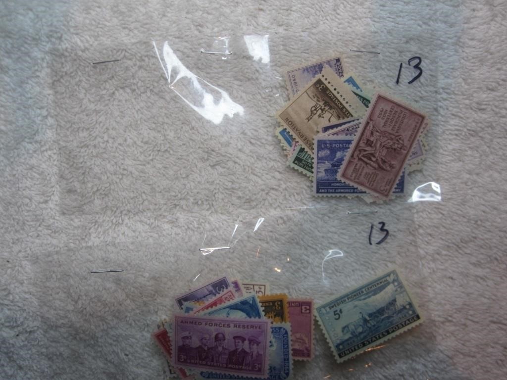 3 Packages USA 3 cent stamps mint Some are hinged