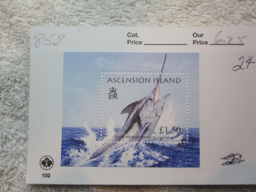 Ascension Island Marlin stamp Current value &6.25