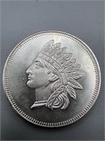 1 Troy Oz. 999 Fine Silver Indian Head Penny Desig