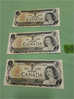 3-$1.00 bills (Like mint)