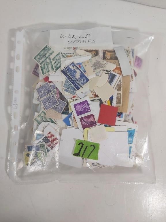 Bag of 100's World Wide stamps
