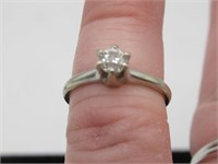 14KT WHITE GOLD 6 CLAW DIAMOND RING