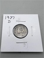 1937-D Mercury Silver Dime