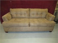 UTLRA SUEDE HIDE A BED SOFA AND OTTOMAN