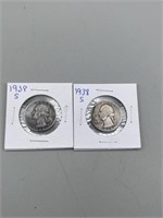 (Times 2) 1938-S Washington Silver Quarters