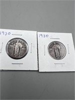 (Times 2) 1930 Standing Liberty Silver Quarter