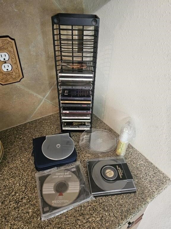 CD Cleaner, CDs & Stand