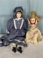 2 Vintage Porcelain Dolls