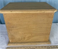 Wood Storage Box With Hinged Lid