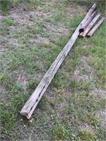 3  3.5" x 5.5" x 10' wooden beams/ 1 24'L Post